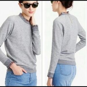 J. Crew MetallIc Ruffleneck Sweatshirt